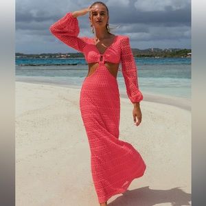 BRAND NEW PATBO NEON CORAL DRESS! Brand new all tags on! Never worn! Size 6!
